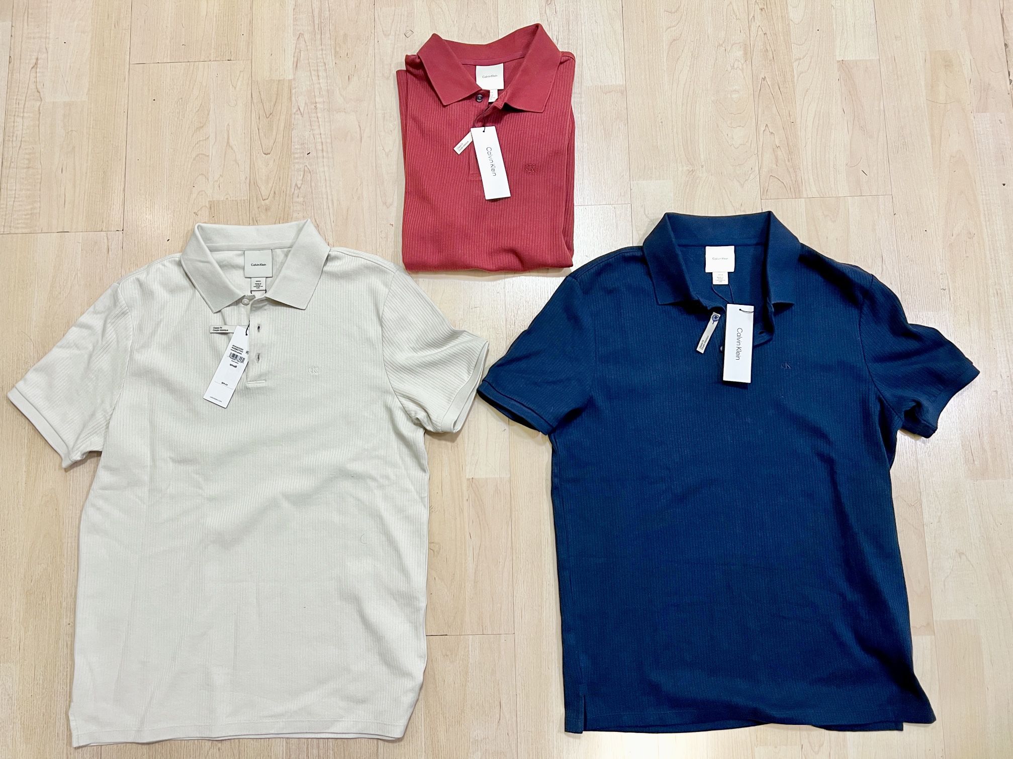 FIRM PRICE Small S Calvin Klein Men's Regular-Fit Drop-Needle Knit Polo