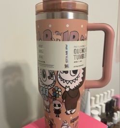 Stanley 40oz Labubu Travel Tumbler Thermos Flowstate Straw Cup 