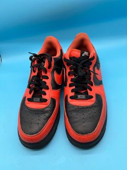 Nike Air Force 1 DN4162-991 orange And Black Leather Shoes Size 11