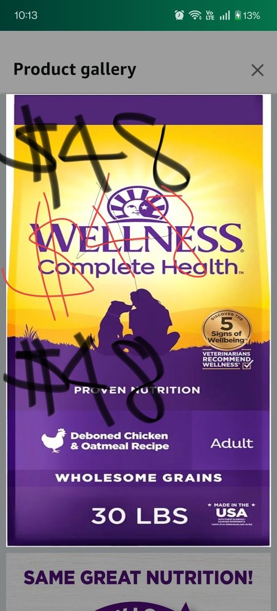 Wellness Complete Health Dog Food 30lbs