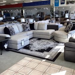 Megginson 2pc Sectional With Chaise And Pillows $1200