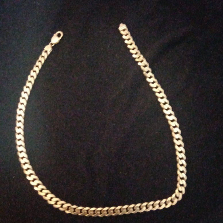 22 " Sterling Silver 925 Italy Cuban Link Chain
