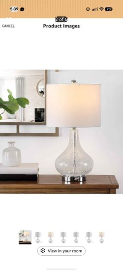SAFAVIEH Lighting Collection – Brooks Modern Clear Glass 24-Inch Table Lamp, LED Bulb Included, Bedr