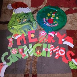 The Grinch Balloons Merry Grinchmas Sign 