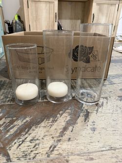 Hurricane Vase & Candle 