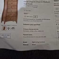 NIB CHEST OF DRAWERS