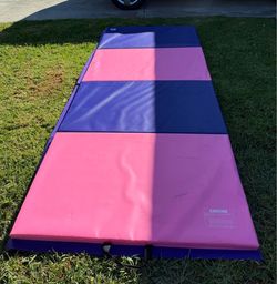 Folding Gymnastics Tumbling Mat Pink and Purple