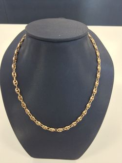 Round Puffed Mariner Yellow Gold Chain 14k 11.5 Grams 18 Inch