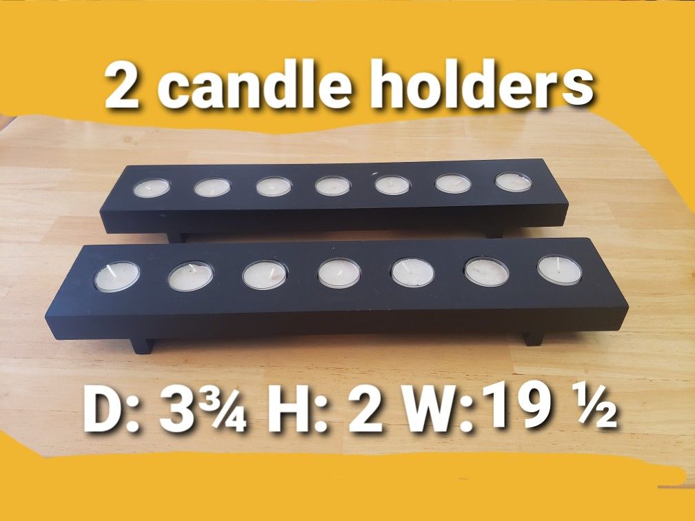 2 Wooden Candle Holder