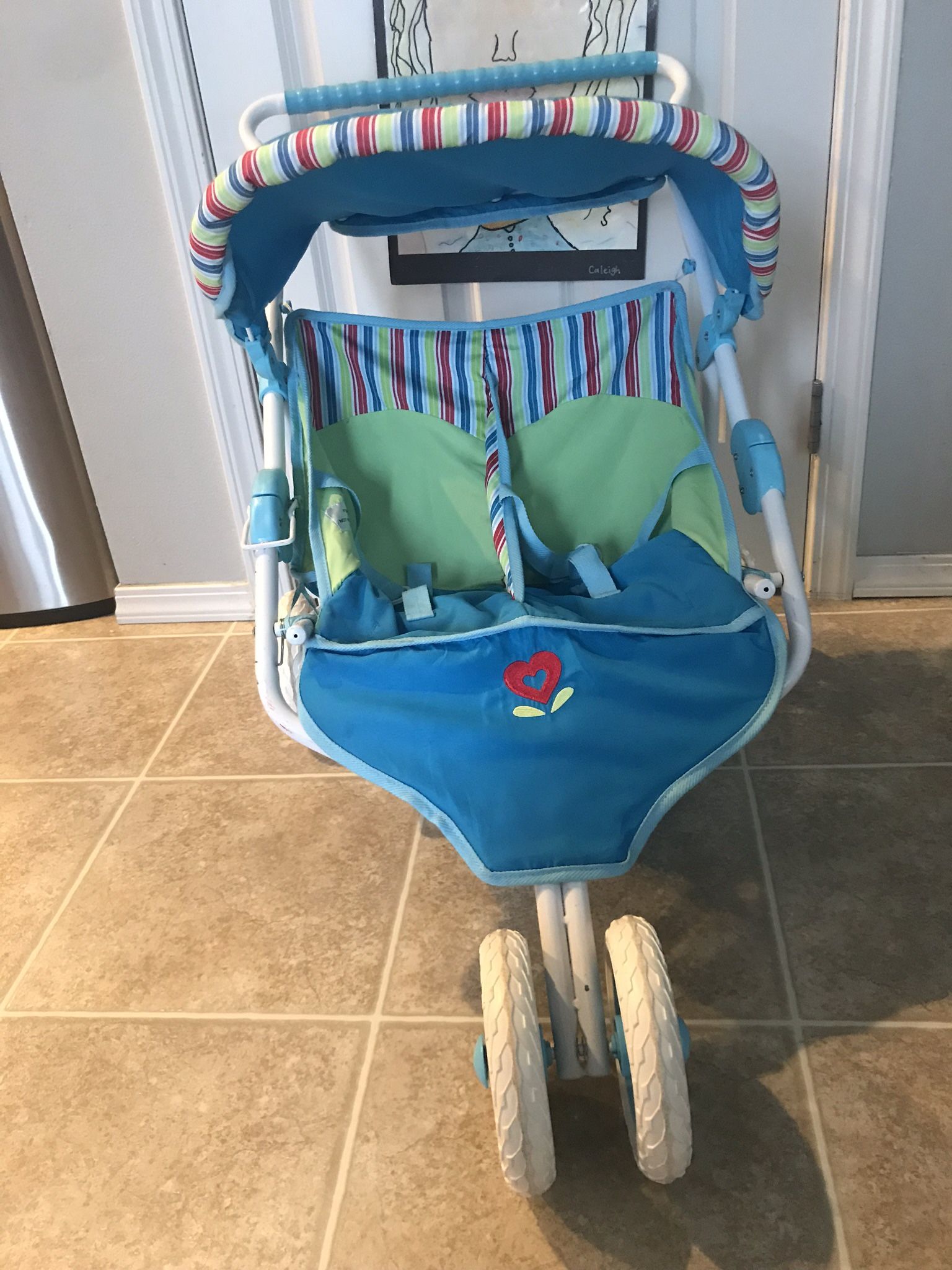 American Girl double jogger stroller