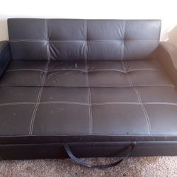 Full size leather-like convertible futon, moving MUST SELL!