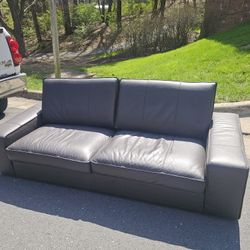 Ikea Black Leather Couch 