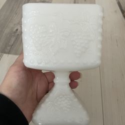 Milk / White Glass Dish. Antique