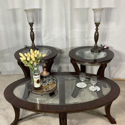 Glass Top Coffee Tables Set Of 3