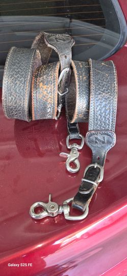 Leather suspenders large