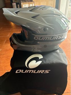 OUMURS Adult ATV Dirt Bike Helmet with Goggles Gloves & Mask Adjustable Sun Visor (large)