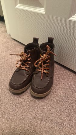 Kids Brown Lace-Up Boots size 10