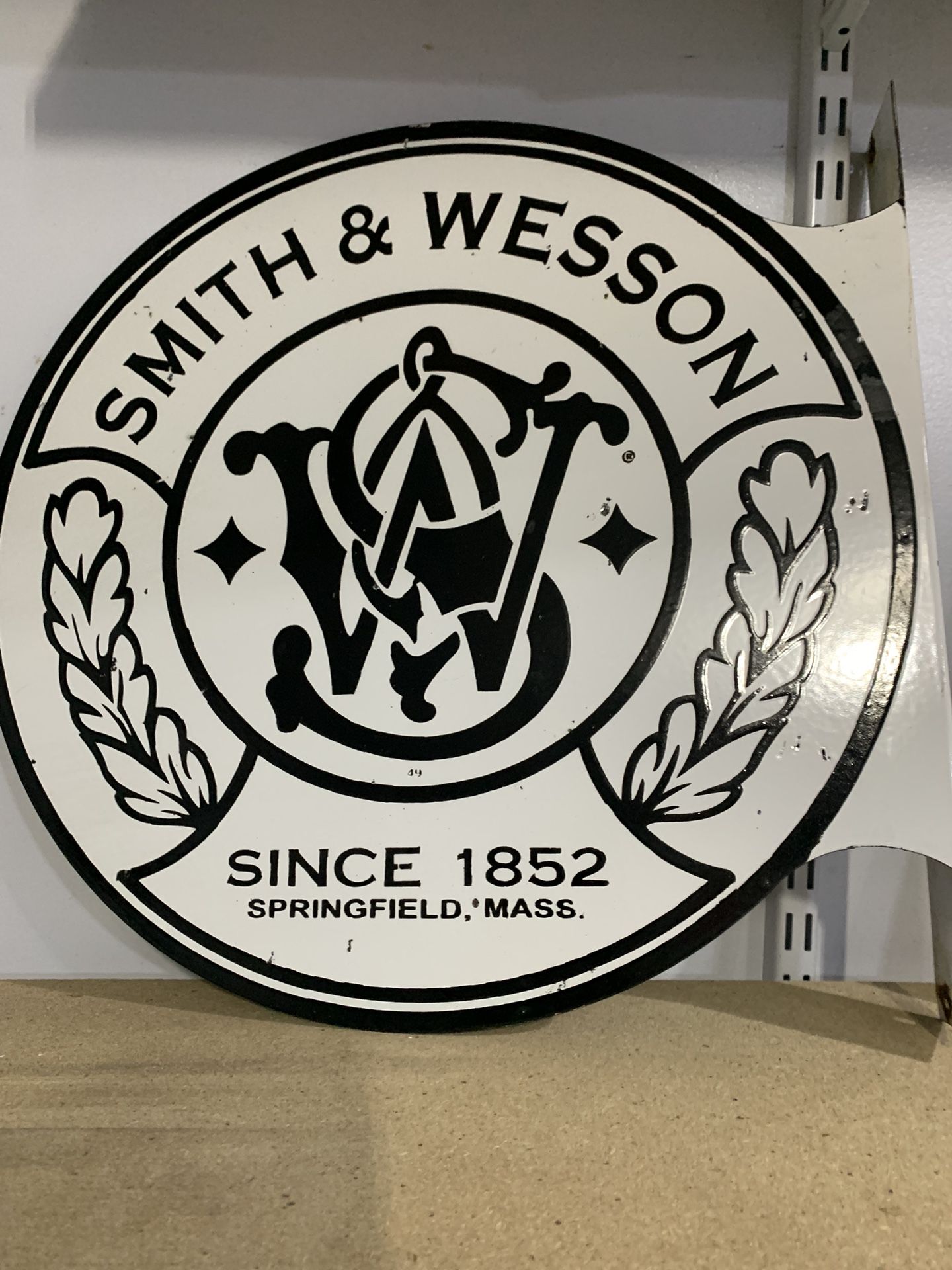 SMITH AND WESSON DOUBLE SIDED FLANGE SIGN