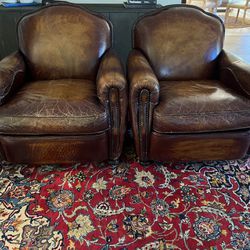 Leather Cigar  Chairs