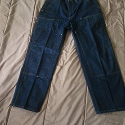 Carhartt Double Knee B07 Denim Jeans 38x32 Original Good Condition