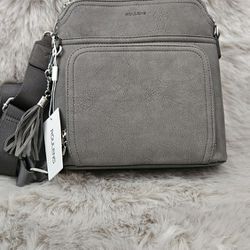 NEW Roulens crossbody leather bag (grey)