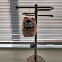 Penguin In Bear Outfit Plush Keychain