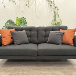 Mid-Century Gray Sofa – Newly Cleaned/Wet-Vacuumed
