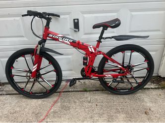 SOIKING Folding Bike Mountain Bike 26" 21 Speed Full Suspension Bicycle MTB Bike