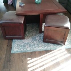 Coffee Table & 4 Sitting Stools 