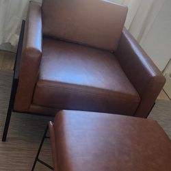 Faux Leather Accent Chair