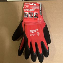 Milwaukee 48-22-8913 XL Insulated Latex Dipped Work Gloves Cut Level 1 Grip 2 FOR $15