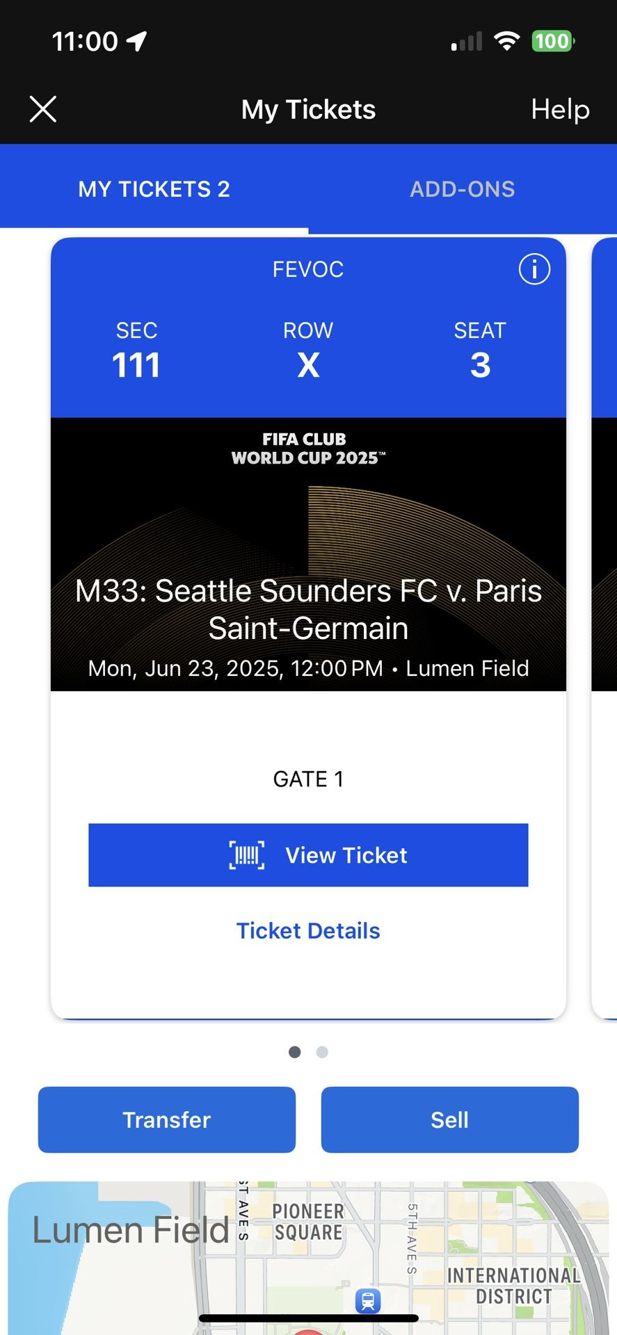 Psg Vs Sounders Club world cup tickets $250 for both!!