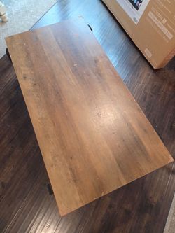 Wood & metal modern coffee table