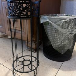 Toilet Paper Holder + Trash Can 