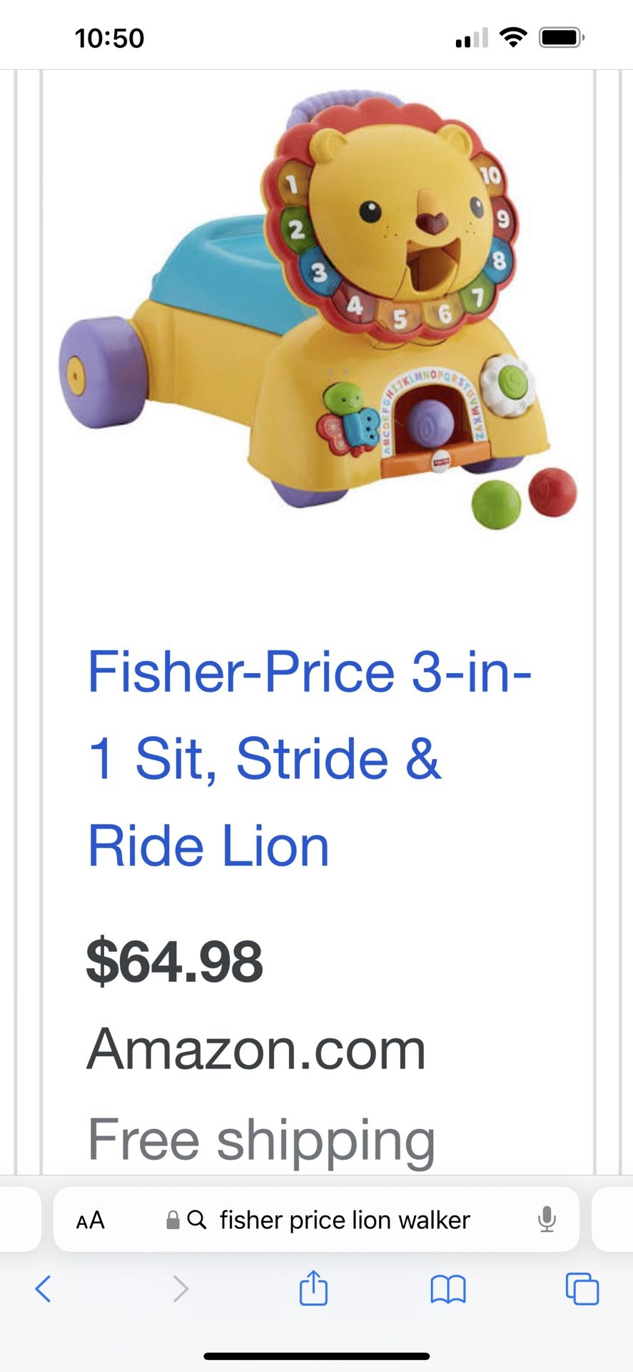 Fisher Price 3-in-1 Stride & Ride Lion