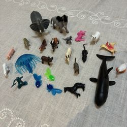 23pc Lot Assorted Land and Water Animals 