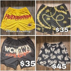 WWE Chalkline Shorts- Shawn Michaels, NWO, Hulk Hogan, Razor Ramon