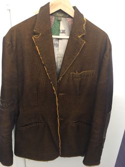 Blazer - brown distressed corduroy