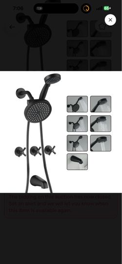 Matte Black Shower System with Handheld and Tub Spout