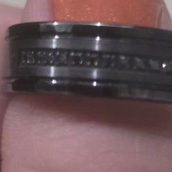 Mens Black Diamond & Tungsten Ring Size 10