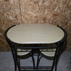 Space-Saving 3-Piece Bistro Dining Set (Table + 2 Chairs)