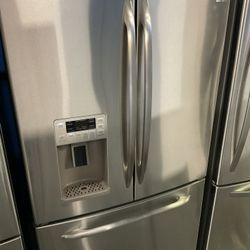 GE profile stainless steel French door counter depth refrigerator