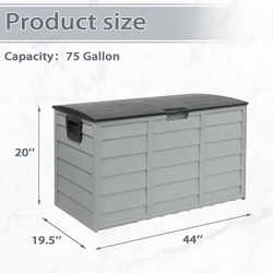Brand new fully assembled 75 gallon outdoor deck box patio deck box caja de almacenamiento caja de exteriores 75
