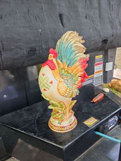 Gallo de ceramica 19 pulgadas de alto