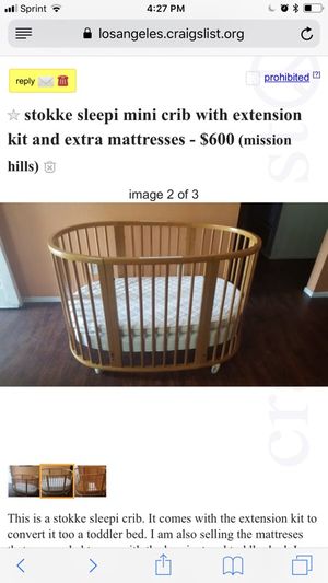 Stokke Sleepi Crib With Extension For Sale In Los Angeles Ca