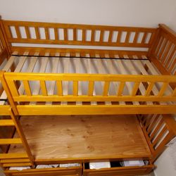 Atlantic Furniture Bunk Bed with 2 Raised Panel Bed Drawers, Twin/Twin

