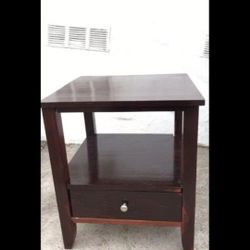 Redwood Solid Wood Night Stand End Table