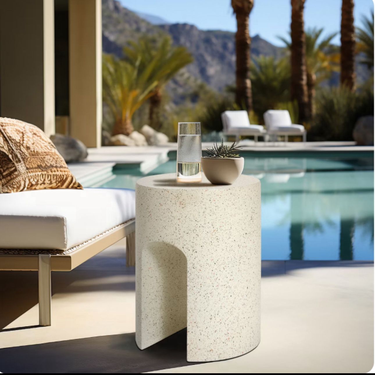 Cement Indoor/Outdoor Side and End Table