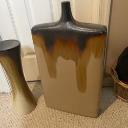 Pier 1 Drip Hombre Tall Floor Vase Flask & Candle Pillar Holder