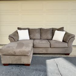 Brown Reversible Microfiber Ashley Furniture Sectional Couch Sofa